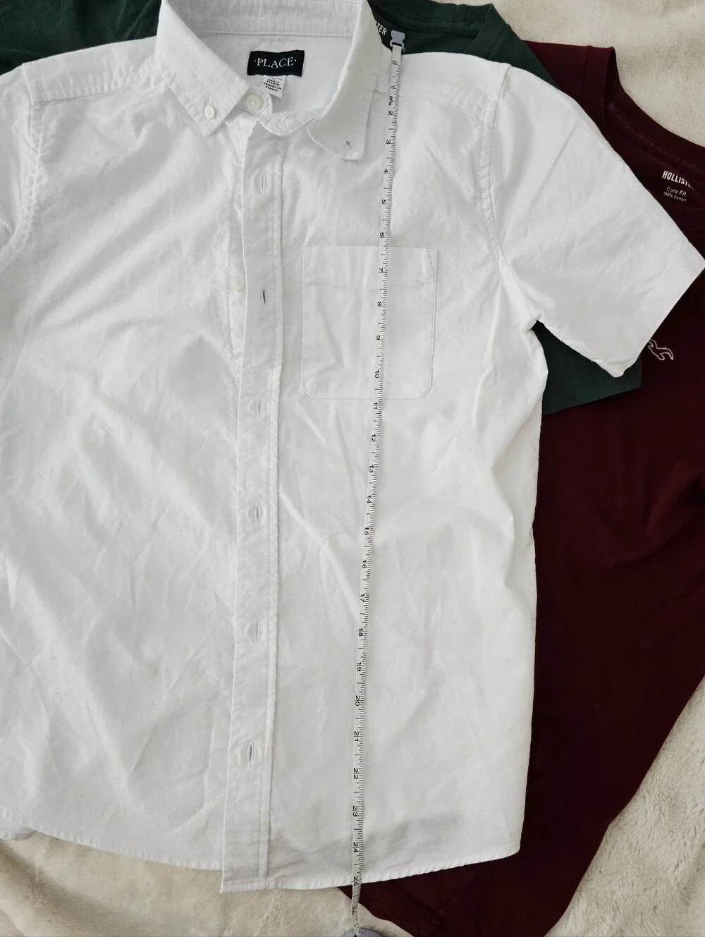 The Children's Place Boy's White Oxford Short-Sleeve Button Down Shirt 16